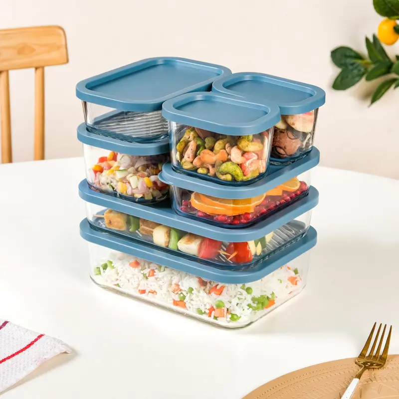 Groovo Stackable Airtight Glass Containers – 7-Piece Set 1