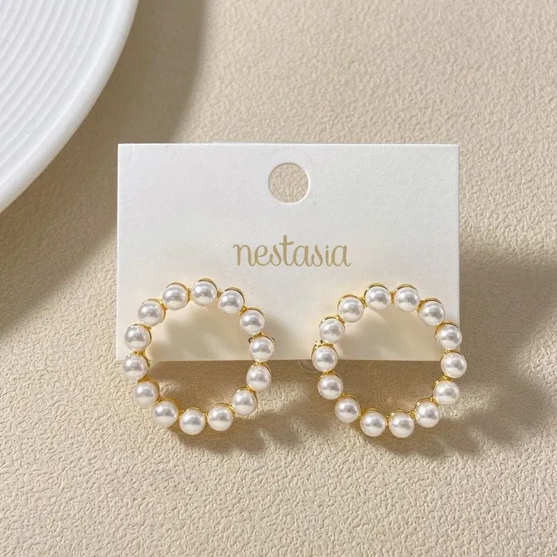 Halo-Set Pearl Drop Earrings 1