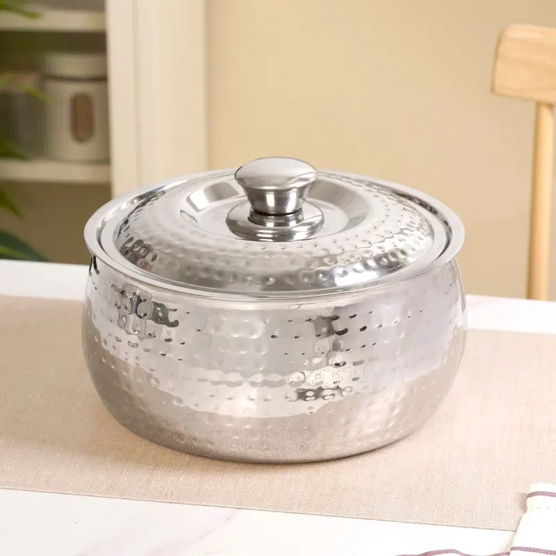 Hammered Finish Vacuum-Insulated Stainless Steel Casserole – 3L 1