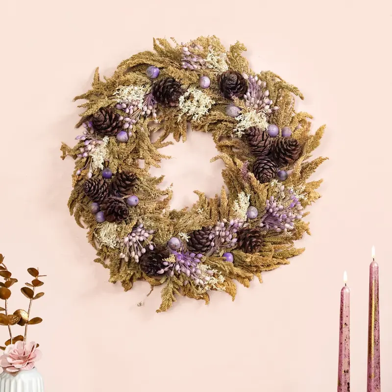 Handmade Lavender Dried Flower Wreath 1