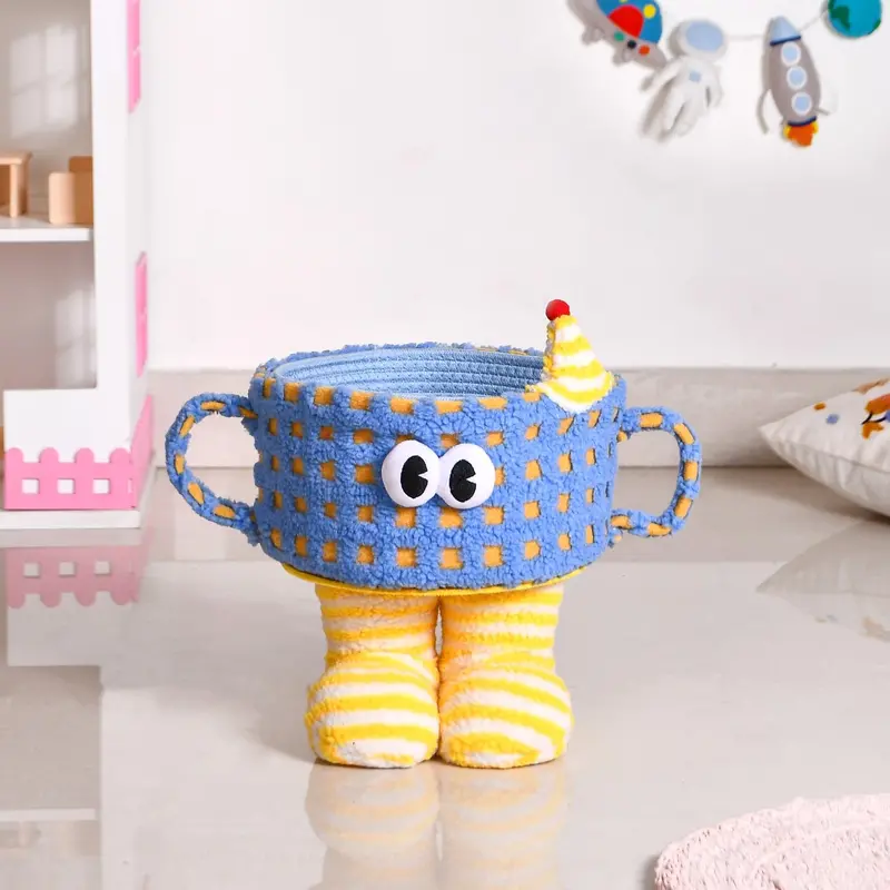 Happy Feet Patterned Fabric Storage Basket 1