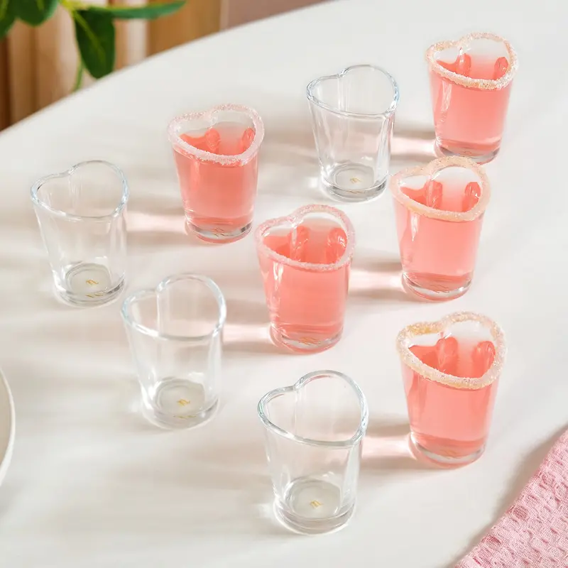 Heart-Shaped Tequila Shot Glasses – Set Of 9 (50Ml Each) 1