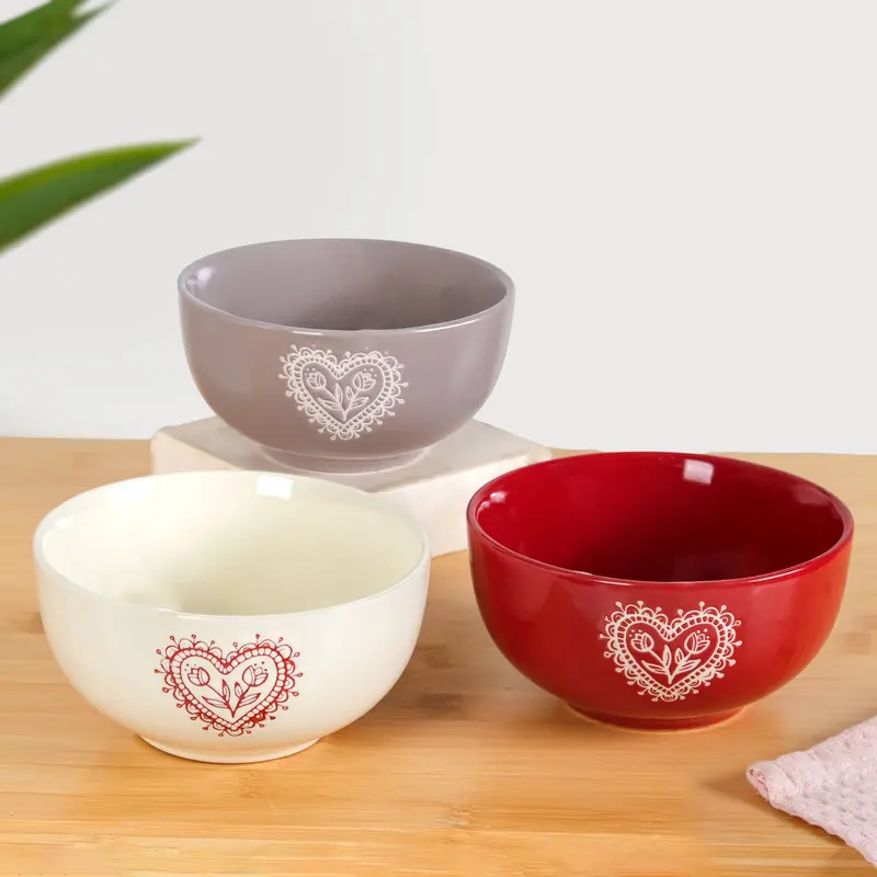 Hearty Ceramic Bowl Set – 3-Piece, 540Ml Each 1