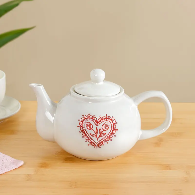 Hearty Ceramic Teapot – 1000Ml Capacity, Matte White Finish 1