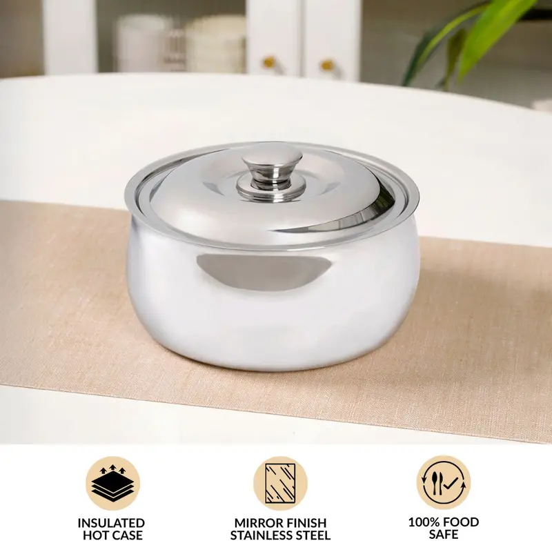 Heat-Lock Stainless Steel Casserole With Secure Lid – 1.5L 1
