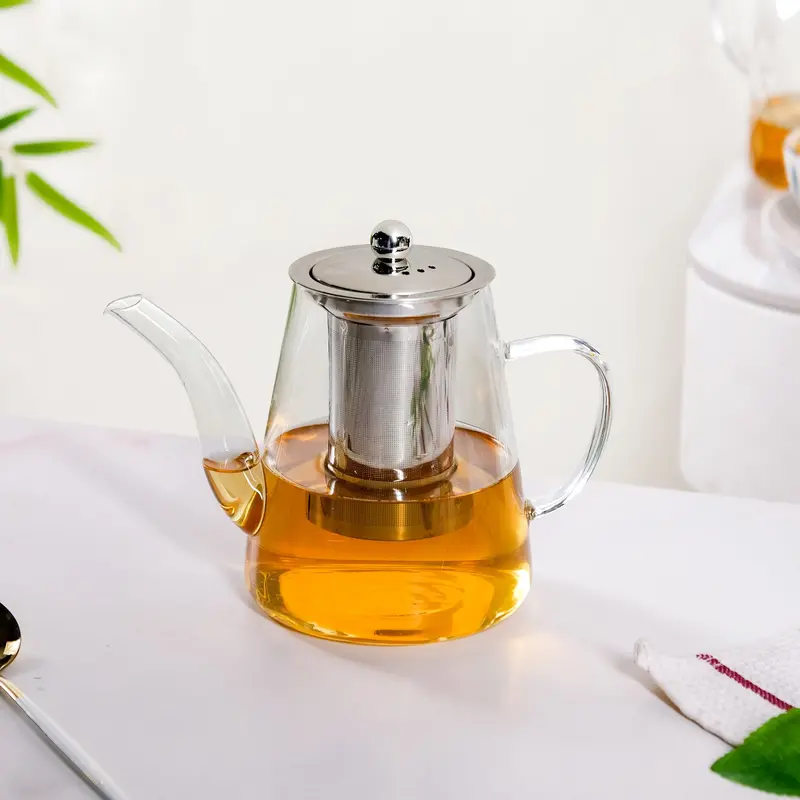 Heat-Resistant Borosilicate Glass Kettle With Integrated Strainer – 900Ml 1