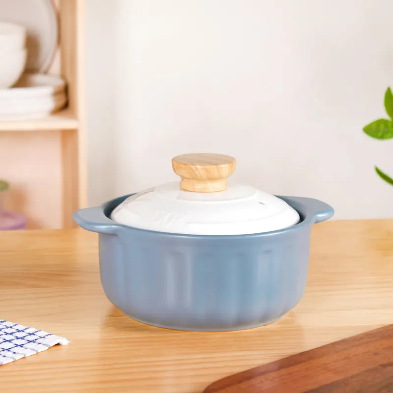 Homebrew Heavy-Duty Ceramic Stew Pot – 2.15L Flame-Safe Covered Cookware With Handles 1