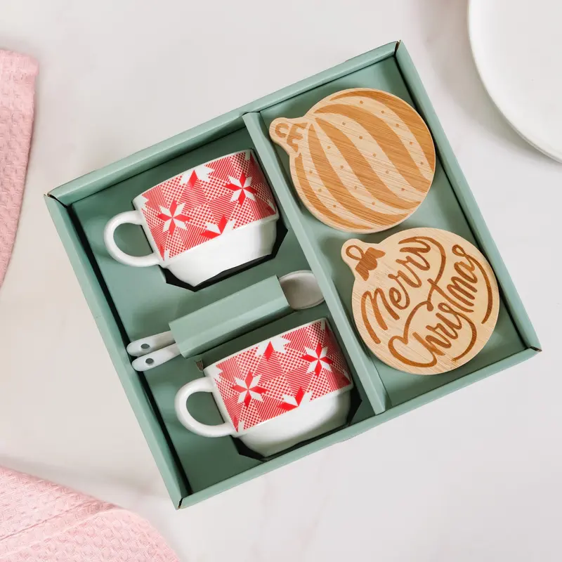 Hot Chocolate Gift Set: Mug, Spoon & Coaster (6-Piece) 1
