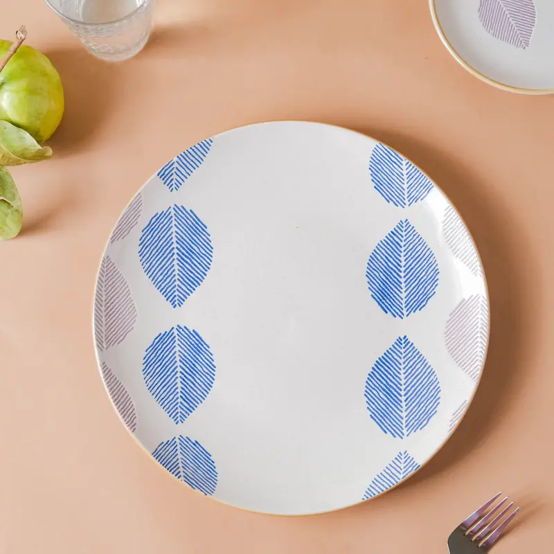 House Of Eden Leaf-Embossed Dinner Plate – 11 Inch 1