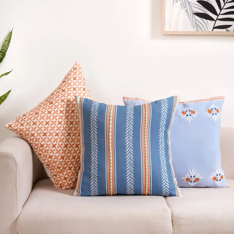 Hue Harmony Set Of Three Coordinating Cushion Covers 1