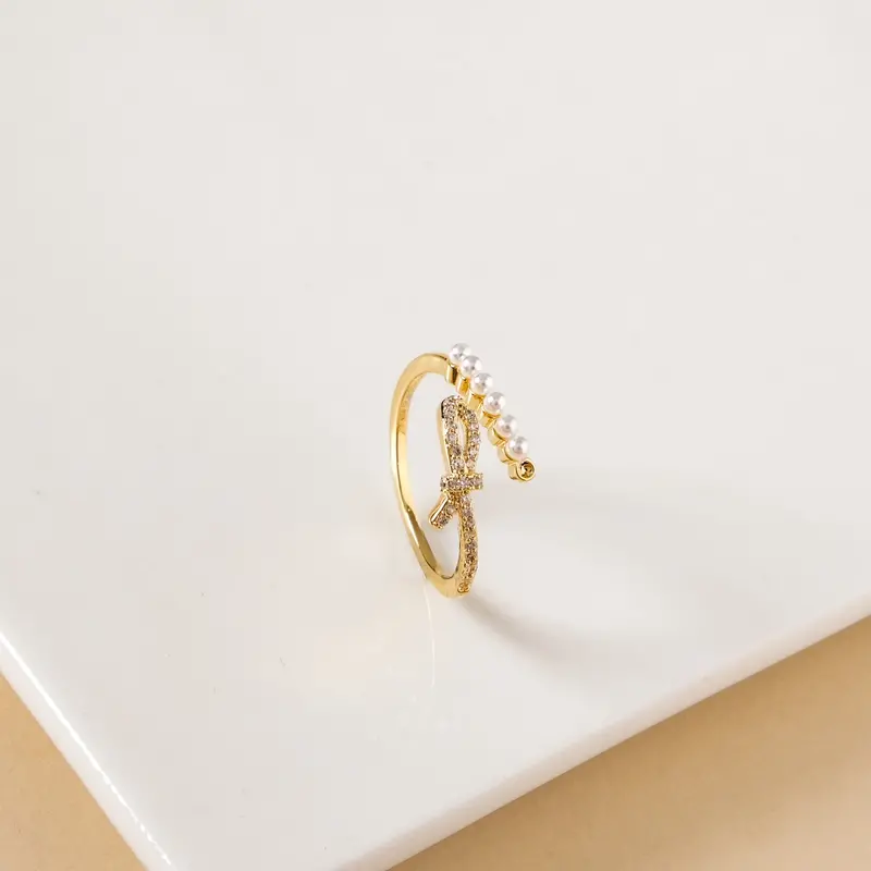 Infinity Pearl Bypass Ring In Sterling Silver 1