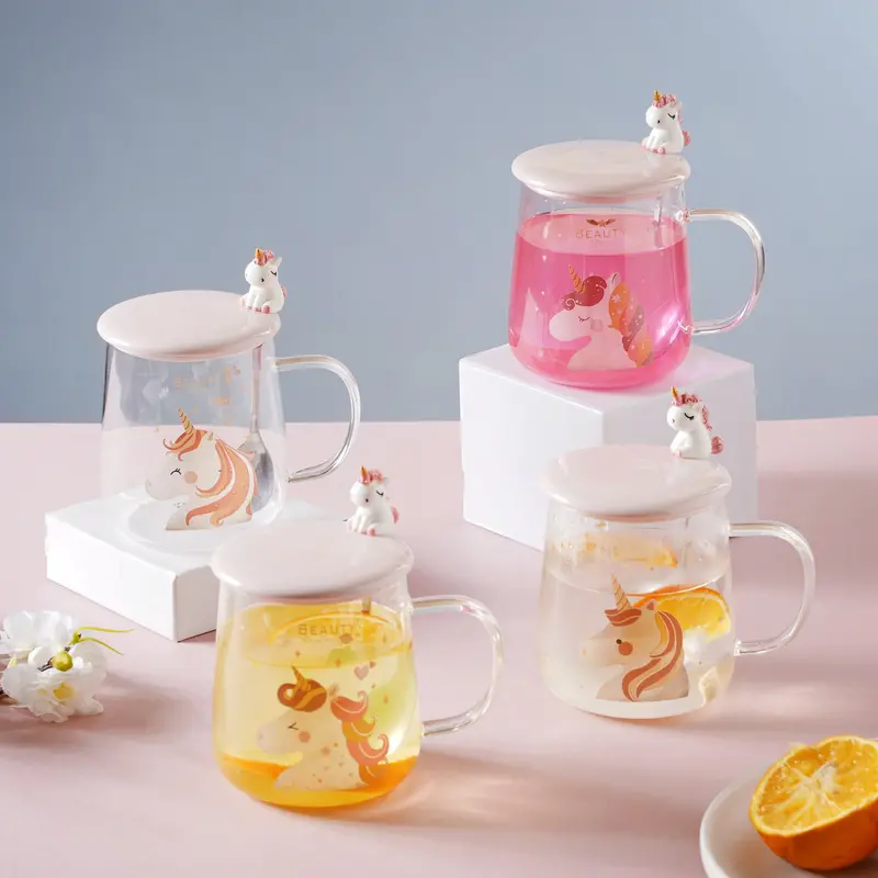 Iridescent Unicorn Glass Tumbler – Novelty Drinkware 1