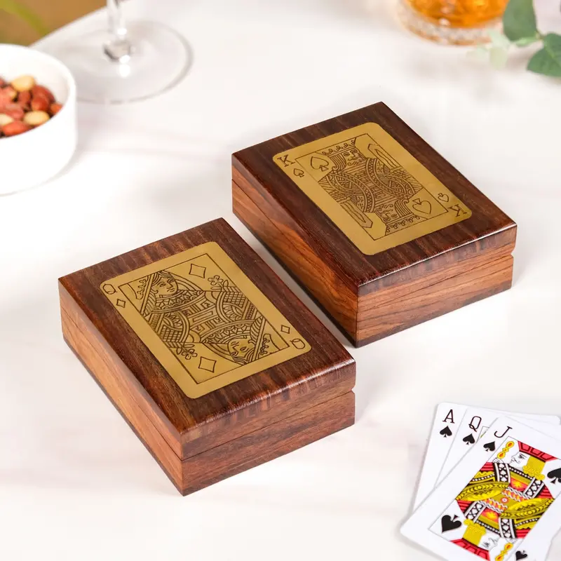 King & Queen Themed Card Holders – 2-Piece Set With Complementary Playing Cards 1