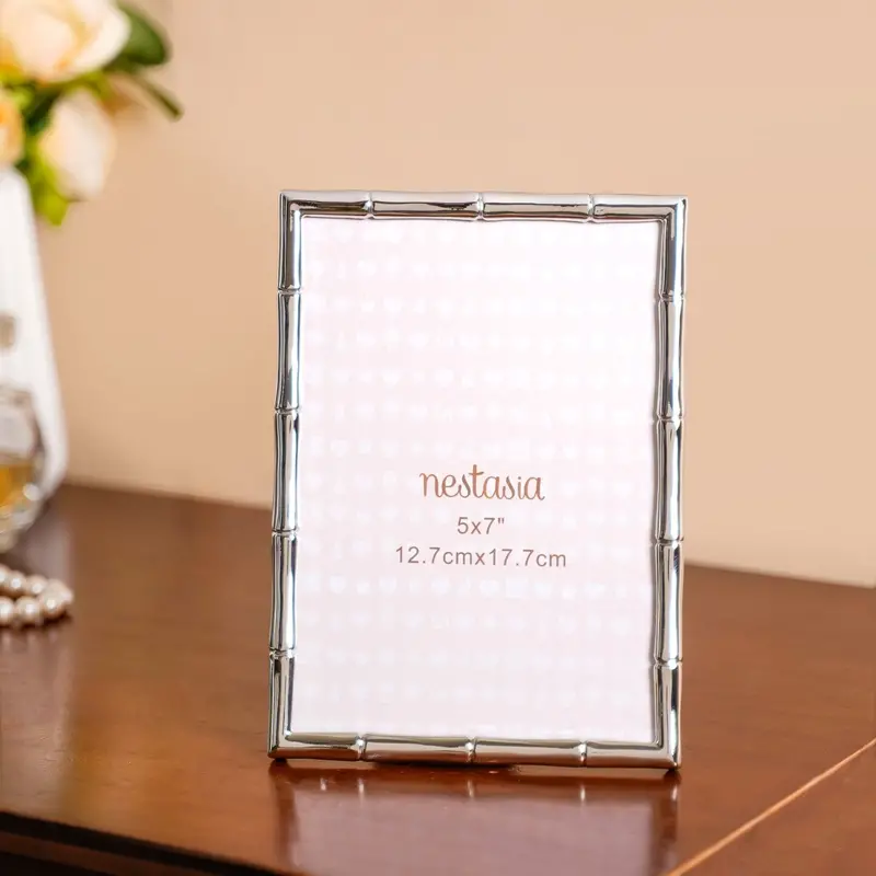 Large Bamboo-Inspired Silver Photo Frame (13X18 Cm) 1