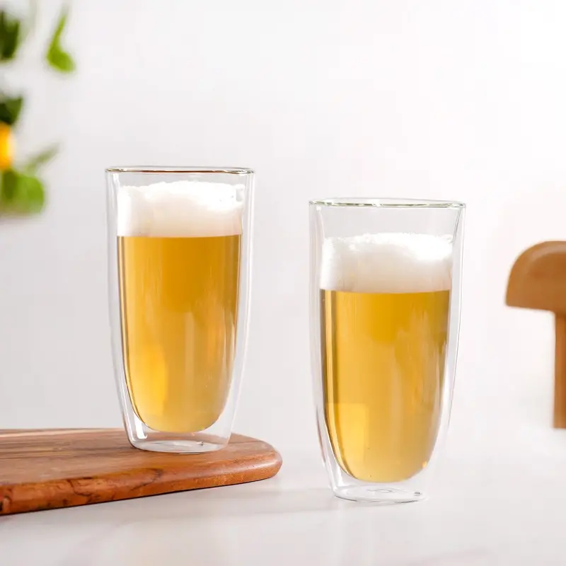 Large Capacity Double-Wall Glass Tumblers – Set Of 2 (530Ml) 1