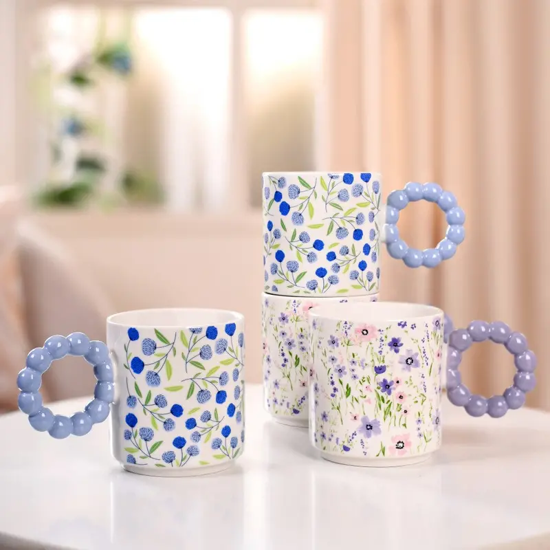 Lavender Blues Ceramic Mug Collection – 4 X 450Ml Coffee Mugs 1