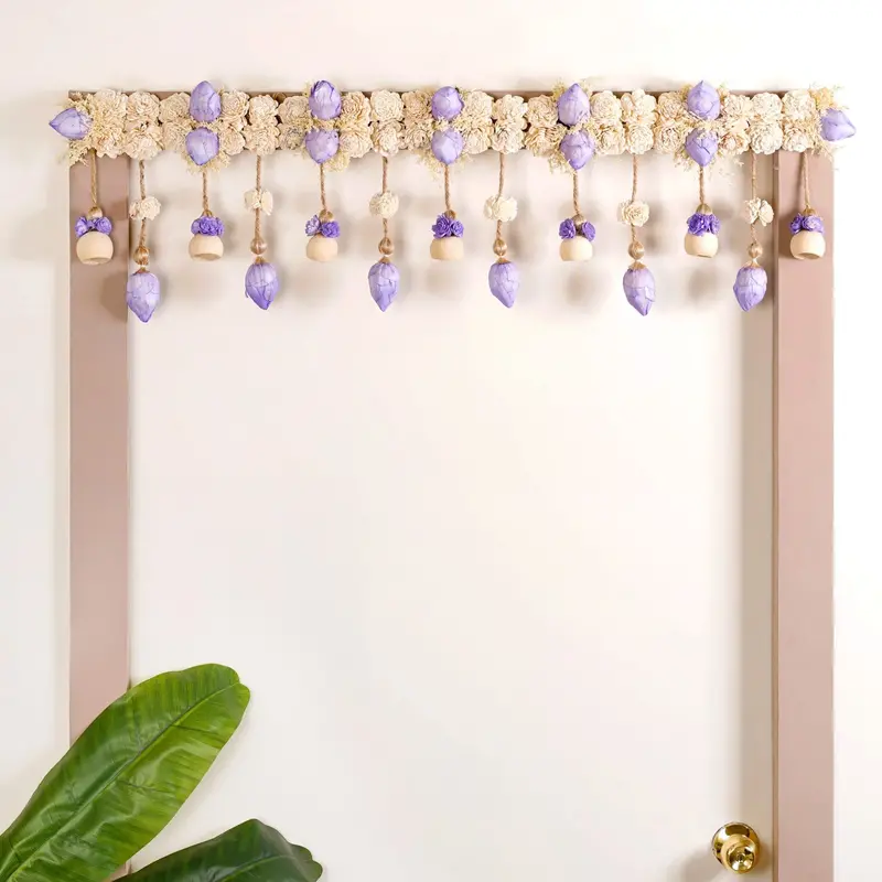 Lavender Sola Flower Bandarwal – Eco-Conscious Handmade Door Hanging 1