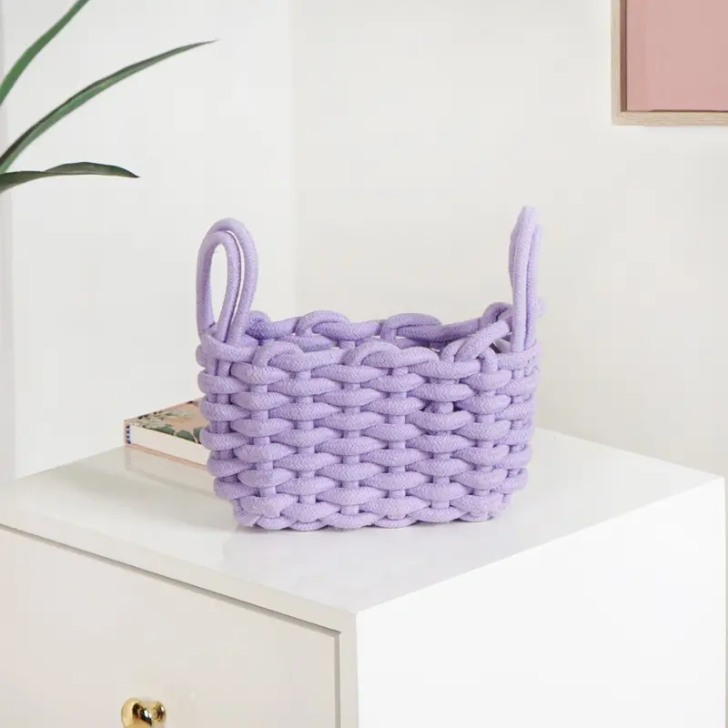 Lavender Twisted Rope Mini Basket – 21 Cm 1