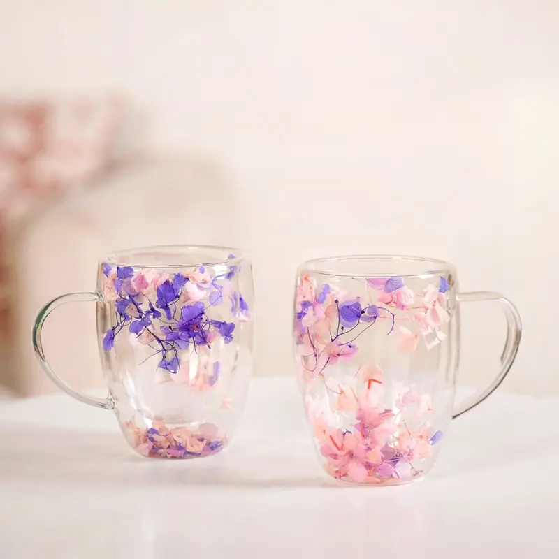 Lilac Haze Double-Walled Ceramic Mug Set (2 Pcs, 350Ml) 1