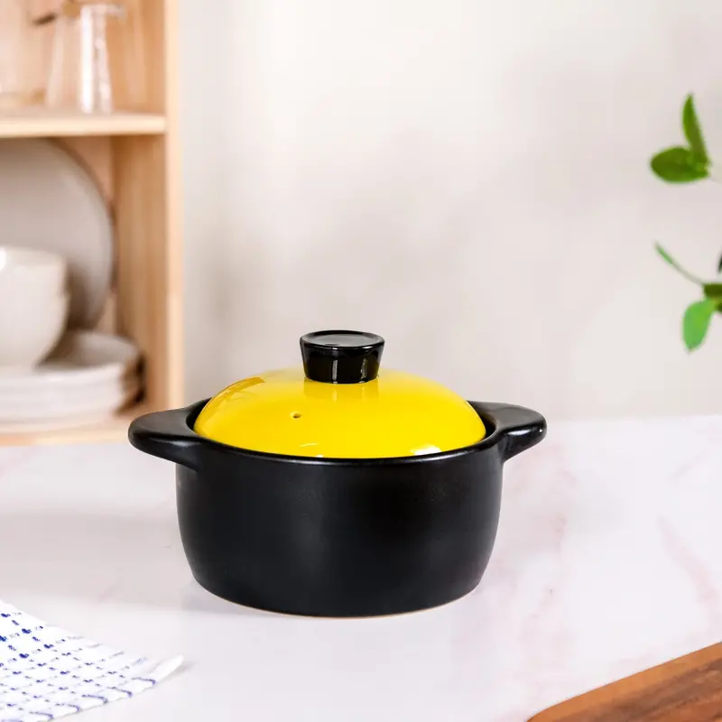 Limonelle Compact Ceramic Cooking Pot – 1.2L Stovetop-Safe Covered Saucepan 1