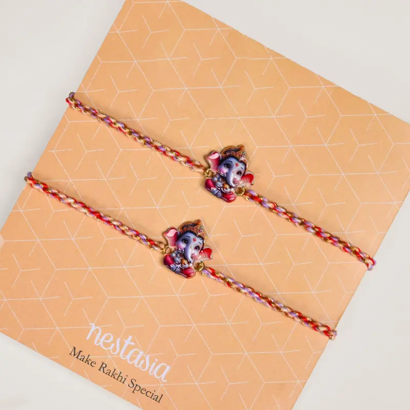 Lord Ganesha Dual Rakhi Set 1