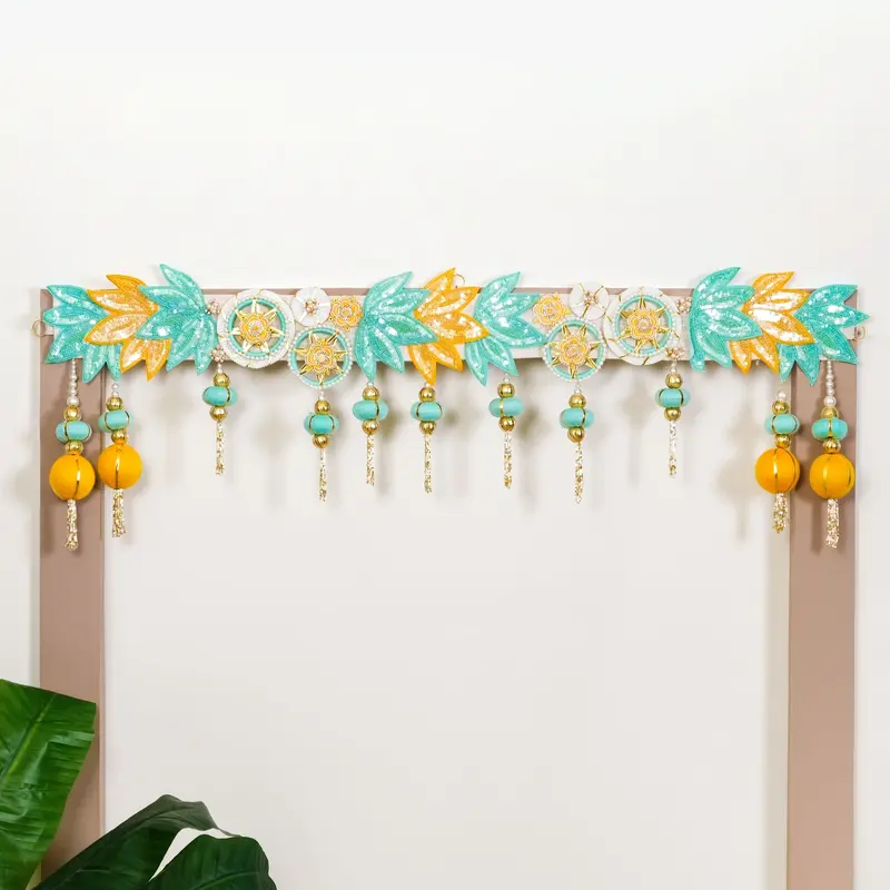 Lotus Beaded Tassel Toran – Elegant Door Hanging With Flowing Embellishments 1