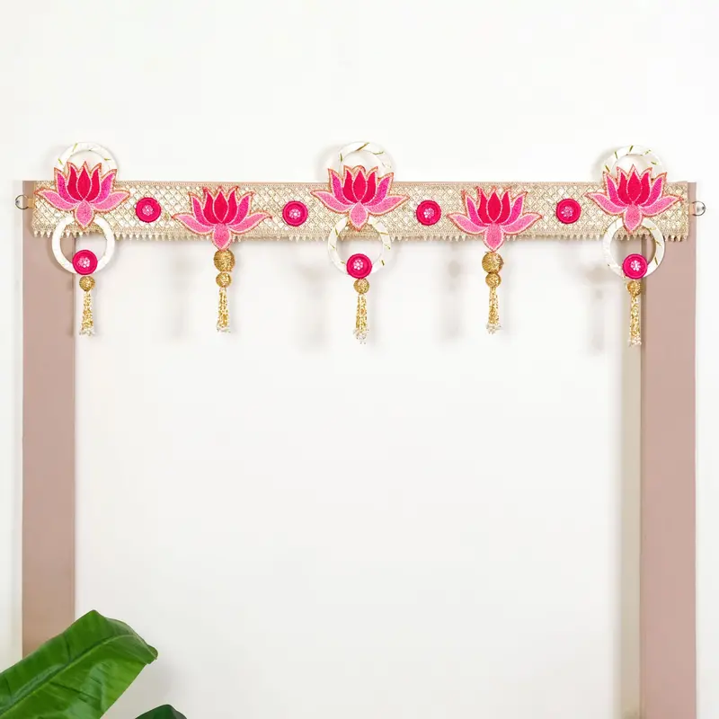 Lotus-Themed Wall Hanging Toran For Diwali Celebrations 1