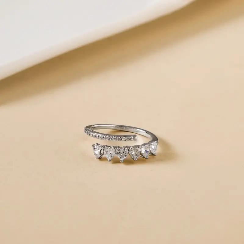 Lovestruck Bypass Sterling Silver Ring 1