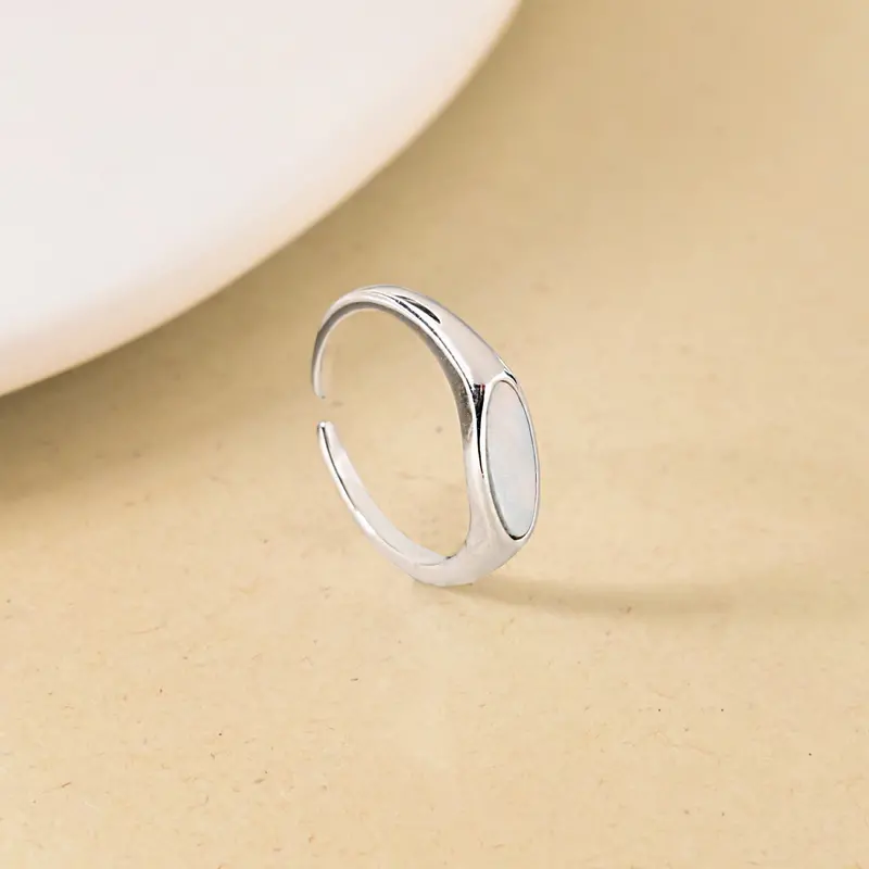 Lunar Glow Silver Ring — Moonlit Metallic Finish 1