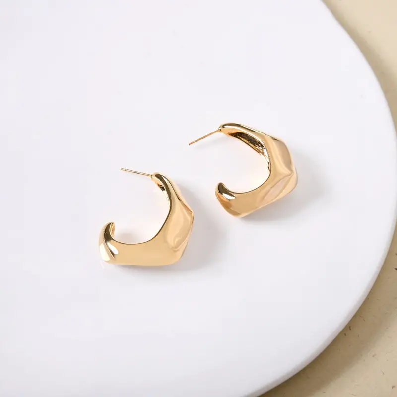 Lunar-Inspired Gold Hoop Earrings 1