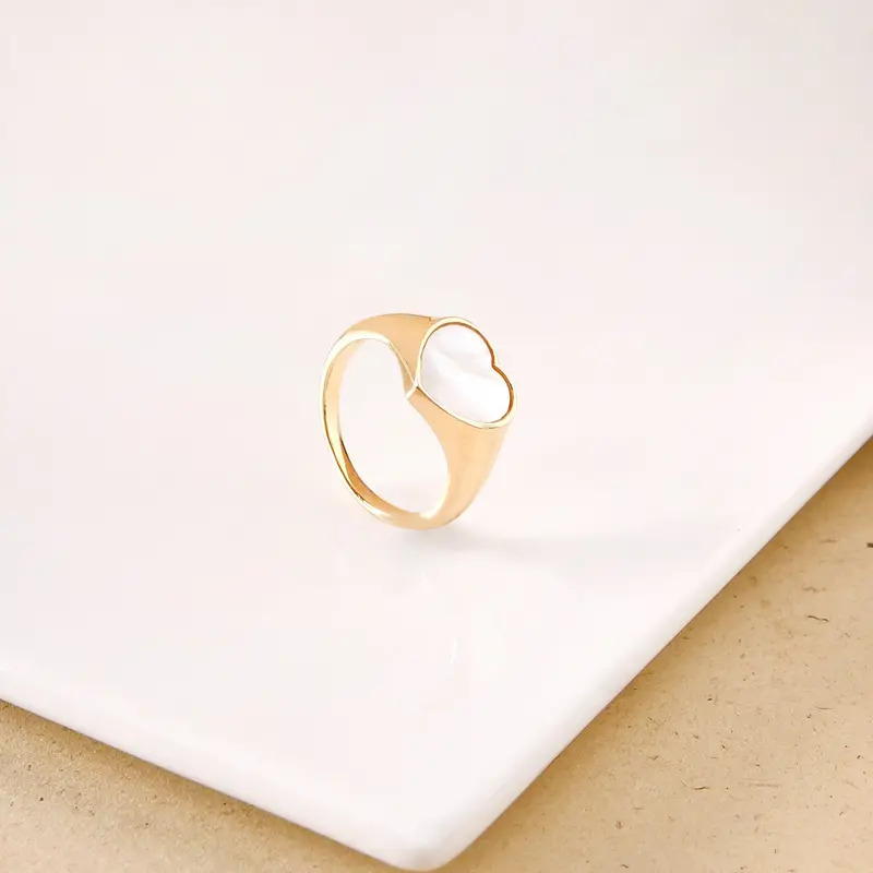 Lustrous Love Gold Band Ring 1