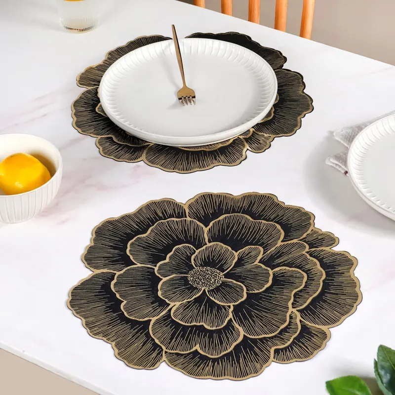 Luxe Bloom Radiance Table Mat Collection – Set Of 6 Coordinating Mats 1
