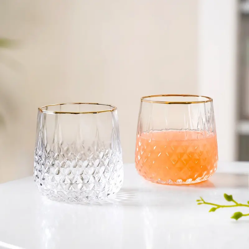 Luxe Gold-Rimmed Tumblers – 360Ml, Set Of 2 Modern Bar Essentials 1