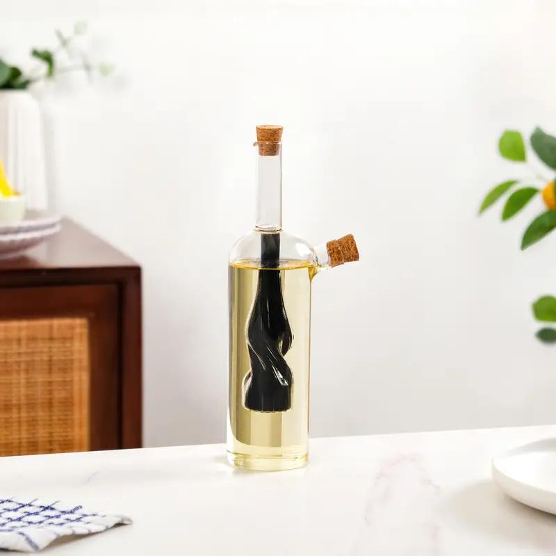 Luxe Olive Oil Cruet – Artisan Glass Bottle For Infused Oils & Seasonings 1