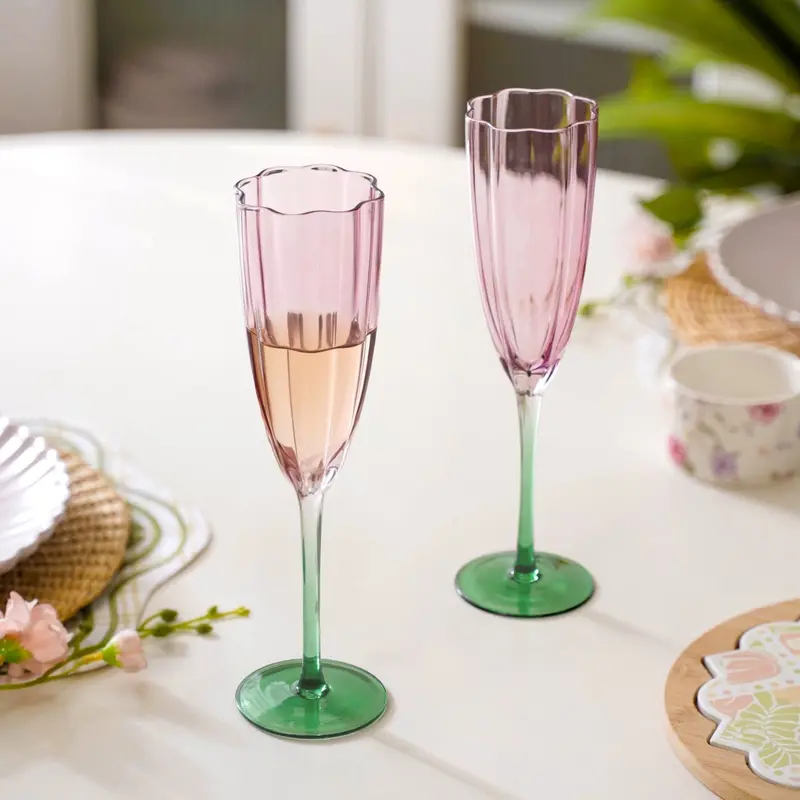 Luxe Tulip-Style Champagne Glasses – 220Ml, Set Of 2 Elegant Stemware 1