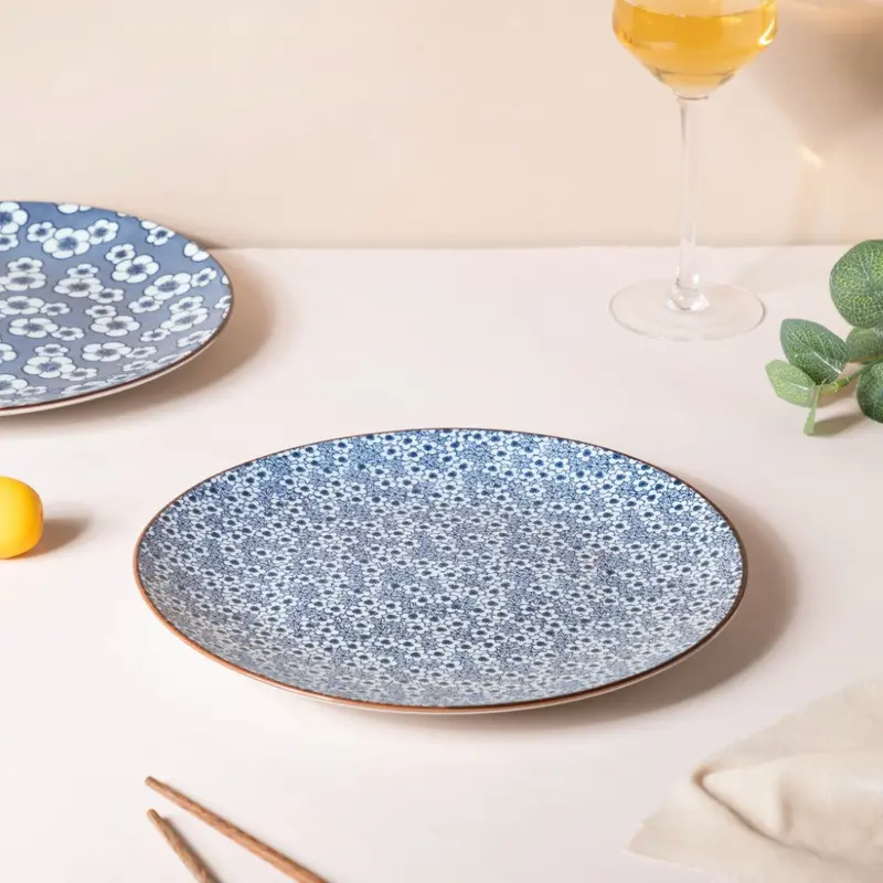 Mandala-Embossed Ceramic Dinner Plate – Boho Chic Style 3