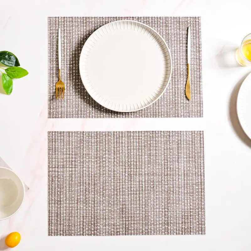 Matte Brown Placemat Set – 6-Piece Table Linen Collection 1