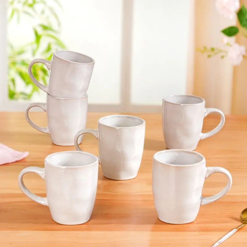 Matte Off-White Ceramic Mug Set – Sera Collection (6 Pcs, 250Ml) 1
