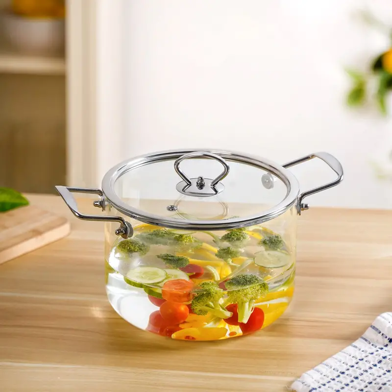 Medium-Capacity Clear Glass Cooking Pot – 3.5L 1
