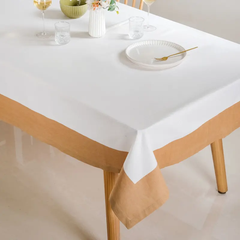 Midori Brown 6-Seater Cotton Tablecloth (200X150 Cm) 1