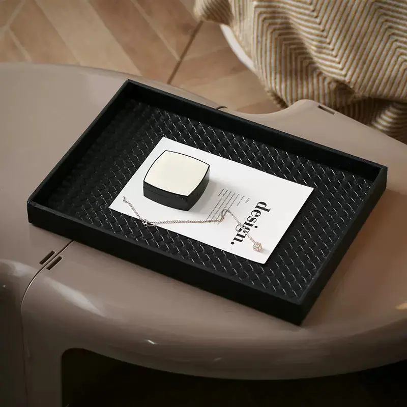 Minimalist Black Rectangle Organizer Tray – Functional Desk Storage 1