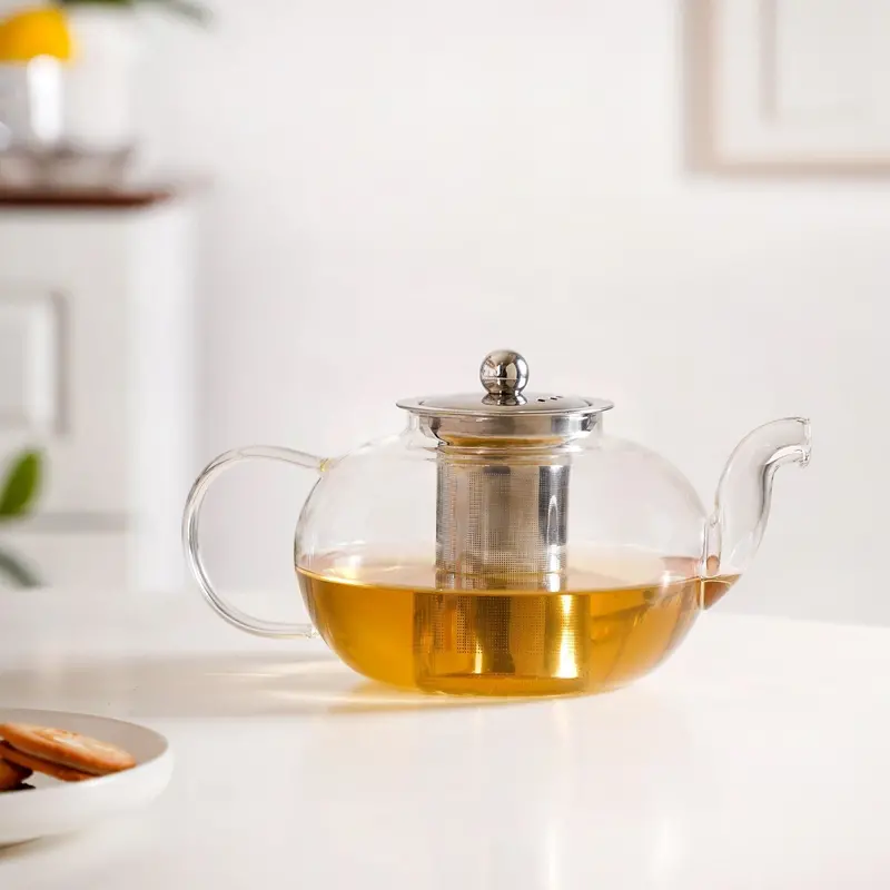 Minimalist Flame-Safe Glass Kettle – 1L Strainer Kettle For Direct Heat 1