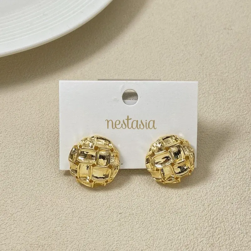 Minimalist Geometric Gold Stud Earrings 1