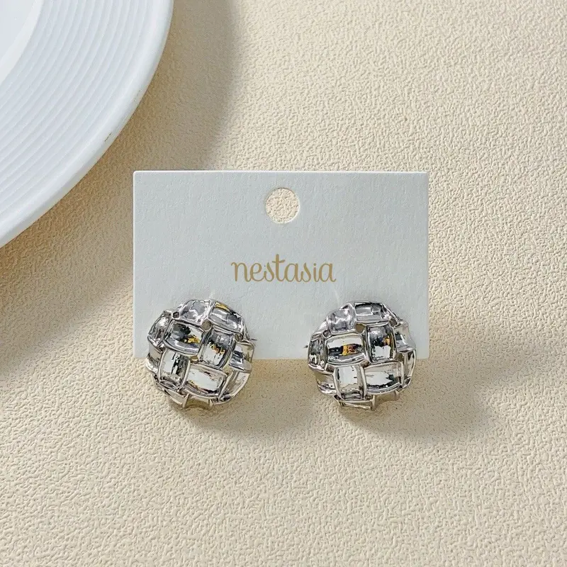 Minimalist Geometric Silver Stud Earrings 1