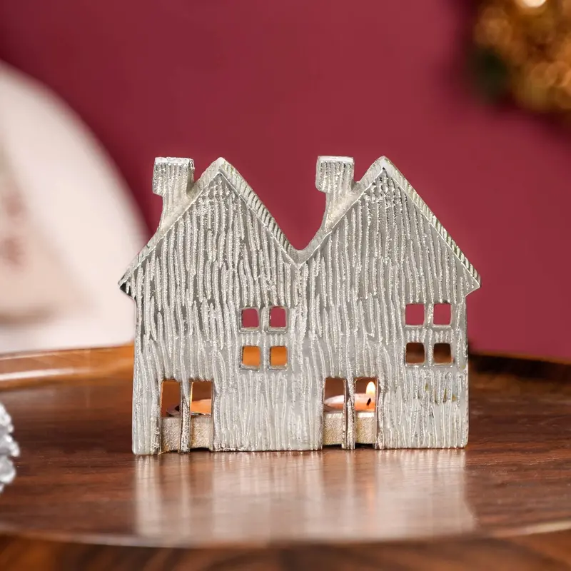Minimalist Row Houses Silhouette Tea Light Candle Holder 1