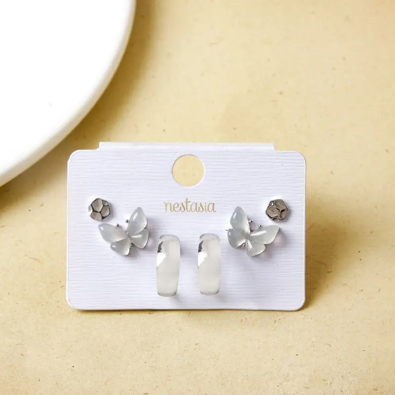 Minimalist Serene Silver Stud Earrings – Single Pair 1