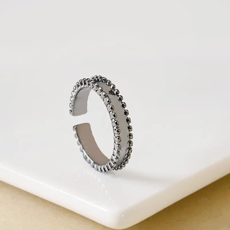 Mirror-Edged Oxidized Silver Ring 1