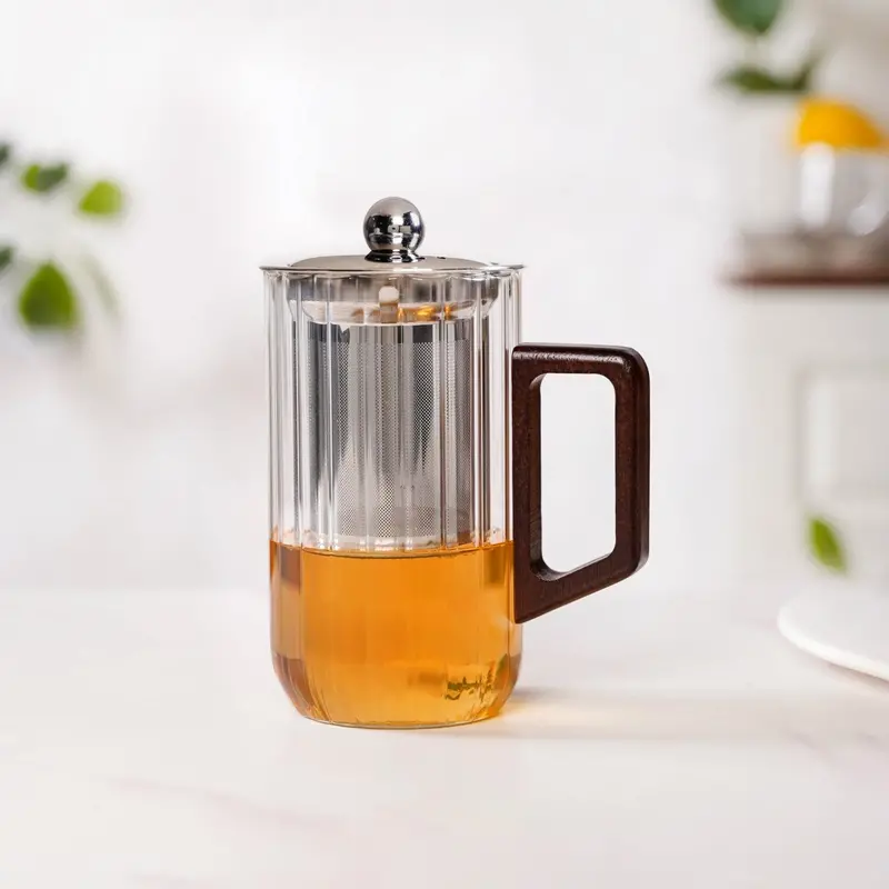 Modern Fluted Glass 2-In-1 Infuser Mug – 500Ml 1