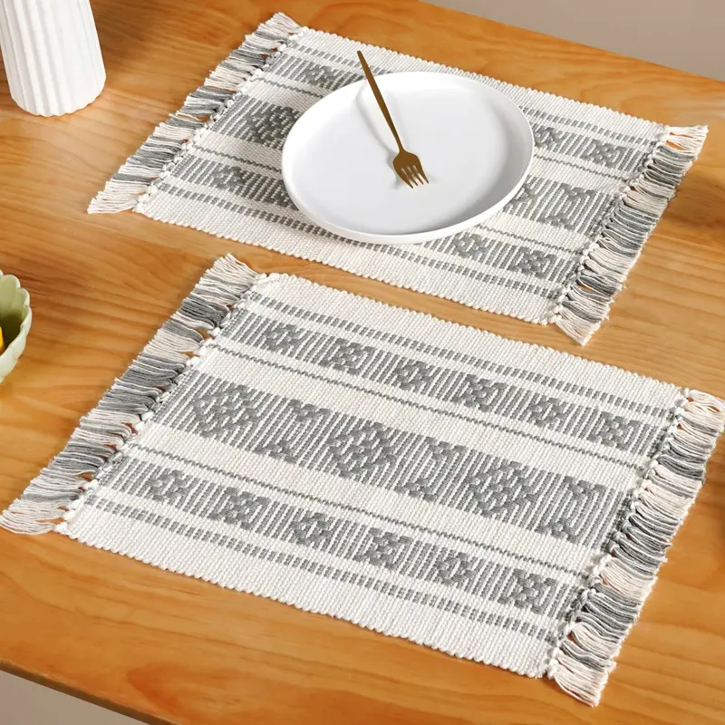 Monoloom Fringed Cotton Placemat Collection – Set Of 6 1