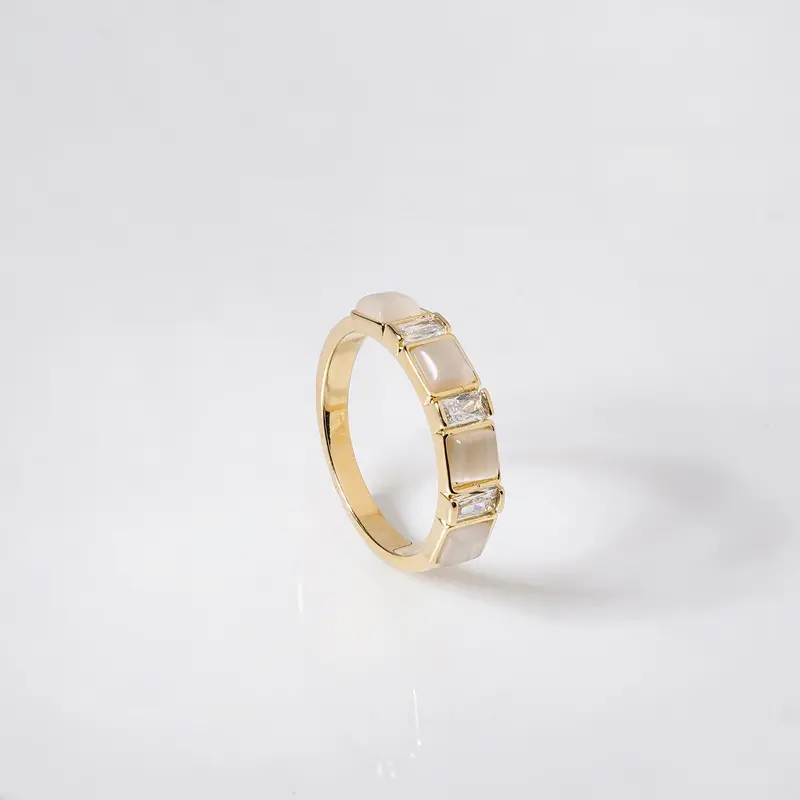 Moonstone Glow Gold Ring With Gilded Detail 1